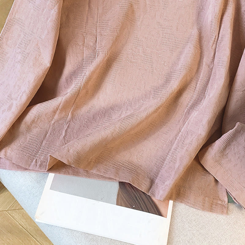 Chemise en coton à manches longues pour femme, motif Buddha Stones, col mandarin à boutons chinois, jacquard, jacquard, manches longues. - image 27