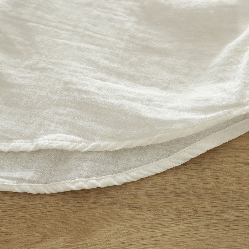 Chemise à manches longues en coton pour femme, ornée de boutons brodés de fleurs blanches et colorées et de Buddha Stones - image 11