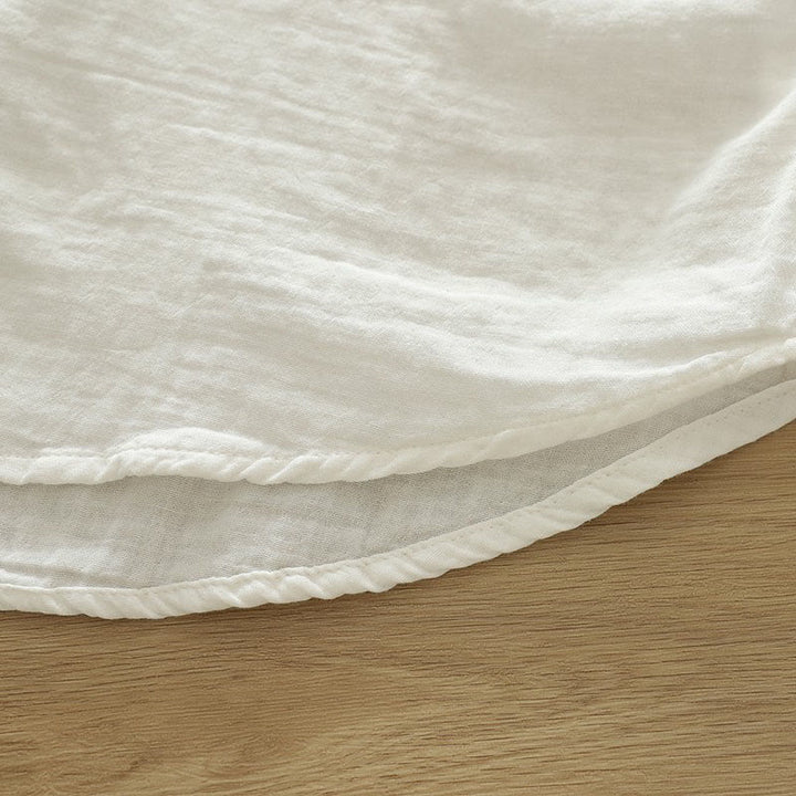 Chemise à manches longues en coton pour femme, ornée de boutons brodés de fleurs blanches et colorées et de Buddha Stones - image 11