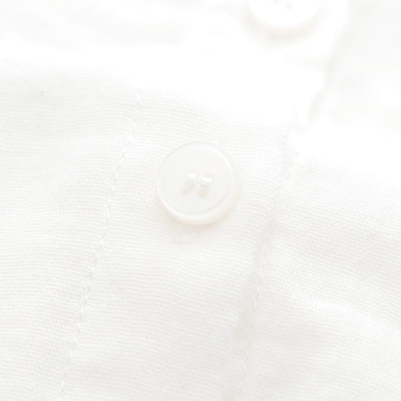 Chemise à manches longues en coton pour femme, Buddha Stones, automne, blanc et vert, boutons d'herbe - image 10