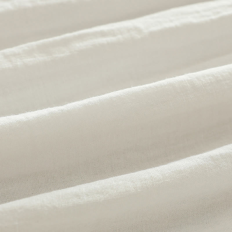 Chemise à manches longues en coton pour femme, ornée de boutons brodés géométriques blancs et de Buddha Stones - image 13