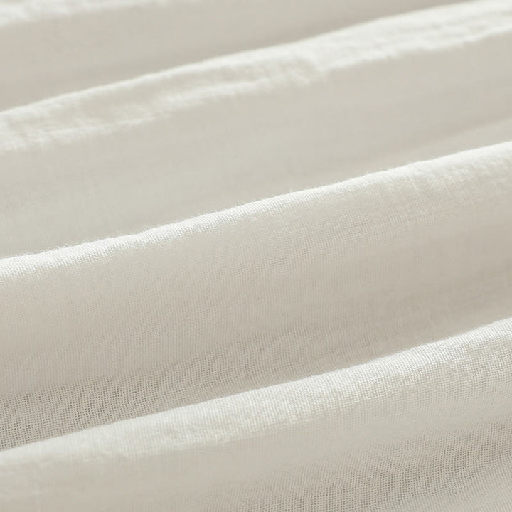 Chemise à manches longues en coton pour femme, ornée de boutons brodés géométriques blancs et de Buddha Stones - image 13