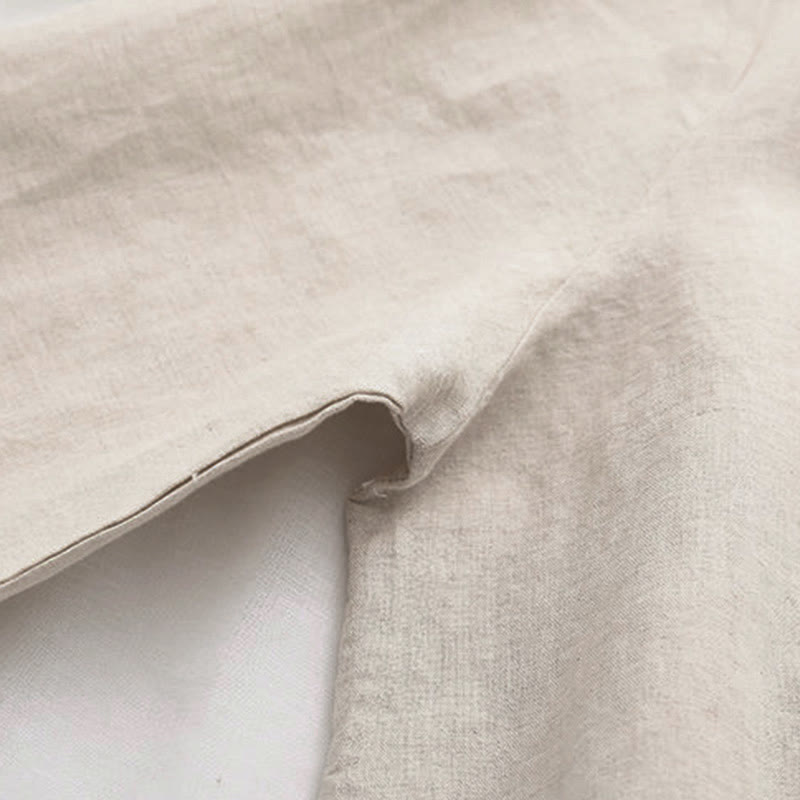 Chemise à manches longues en coton pour femme, motif floral beige automnal avec boutons et Buddha Stones - image 5