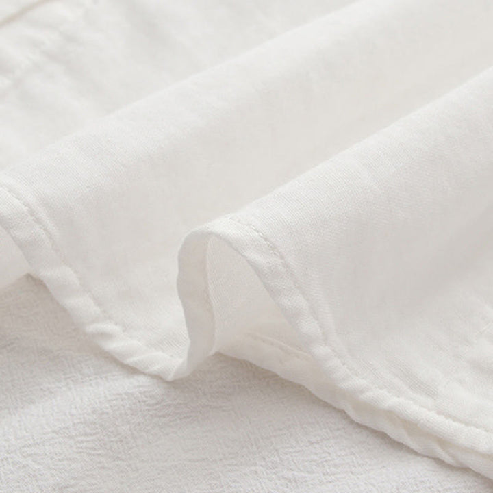 Chemise à manches longues en coton pour femme, ornée de boutons brodés, de Buddha Stones et de fleurs de prunier roses d'automne - image 13