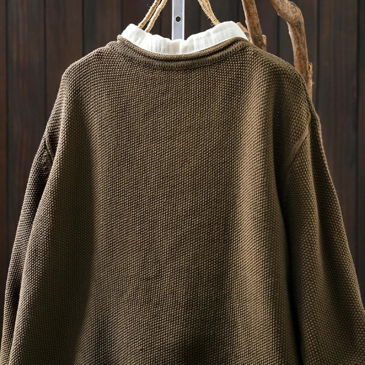 Gilet cardigan en coton à manches longues pour femme, orné de boutons floraux et de Buddha Stones - image 7