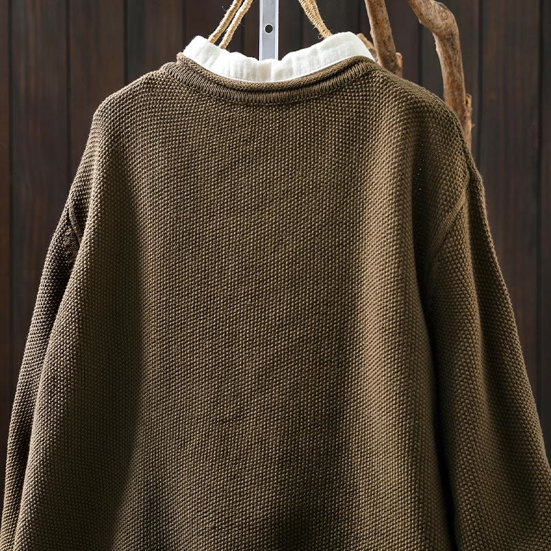 Gilet cardigan en coton à manches longues pour femme, orné de boutons floraux et de Buddha Stones - image 7