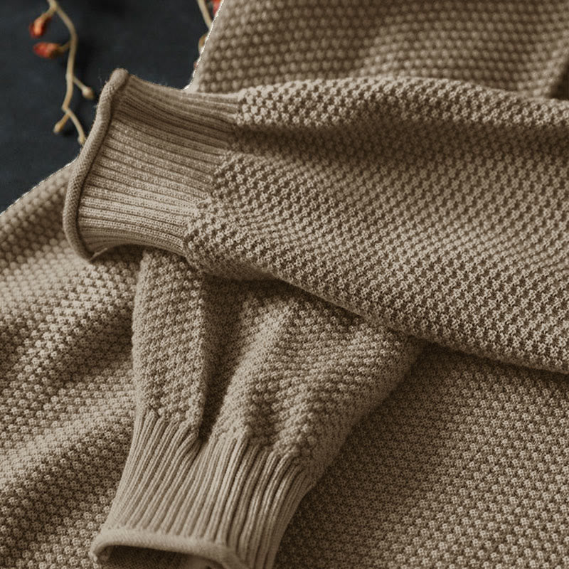 Pull en maille à manches longues pour femme, en coton, avec boutons colorés et col en V, Buddha Stones. - image 4