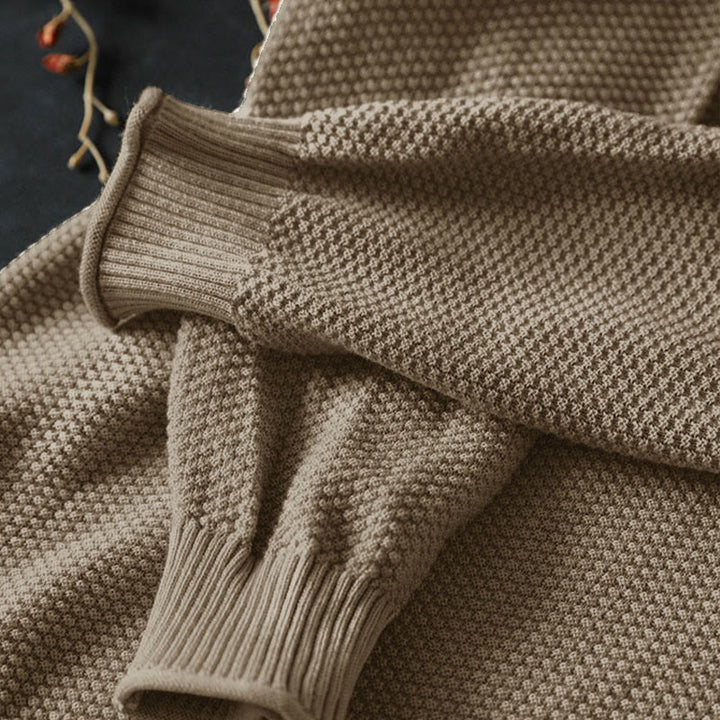 Pull en maille à manches longues pour femme, en coton, avec boutons colorés et col en V, Buddha Stones. - image 4