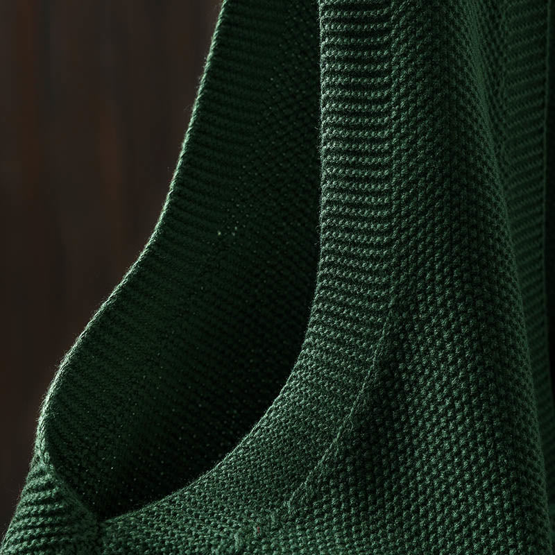 Gilet sans manches en coton tricoté pour femme, orné de Buddha Stones, de lapins et de boutons brodés. - image 7