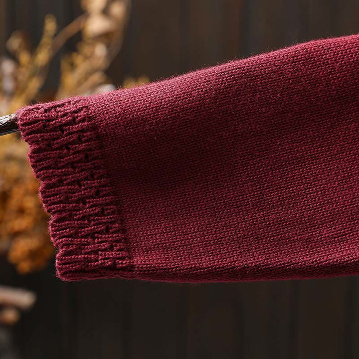 Gilet cardigan en coton à manches longues pour femme, orné de boutons en dentelle et de Buddha Stones , avec poches - image 12