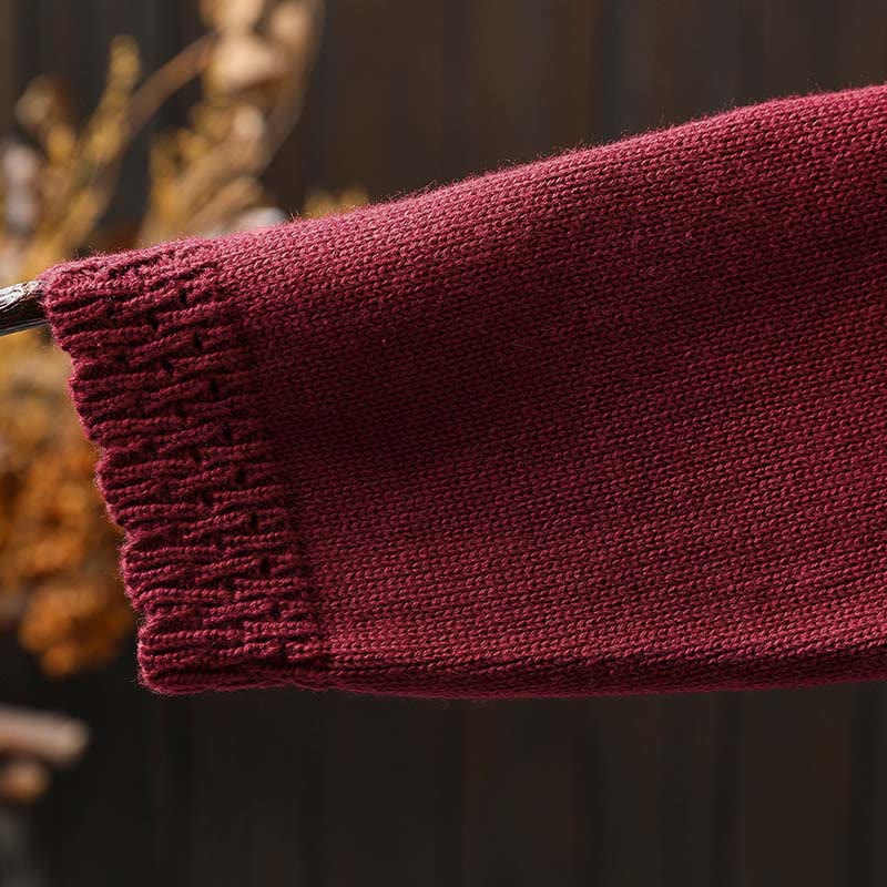 Gilet cardigan en coton à manches longues pour femme, orné de boutons en dentelle et de Buddha Stones , avec poches - image 12