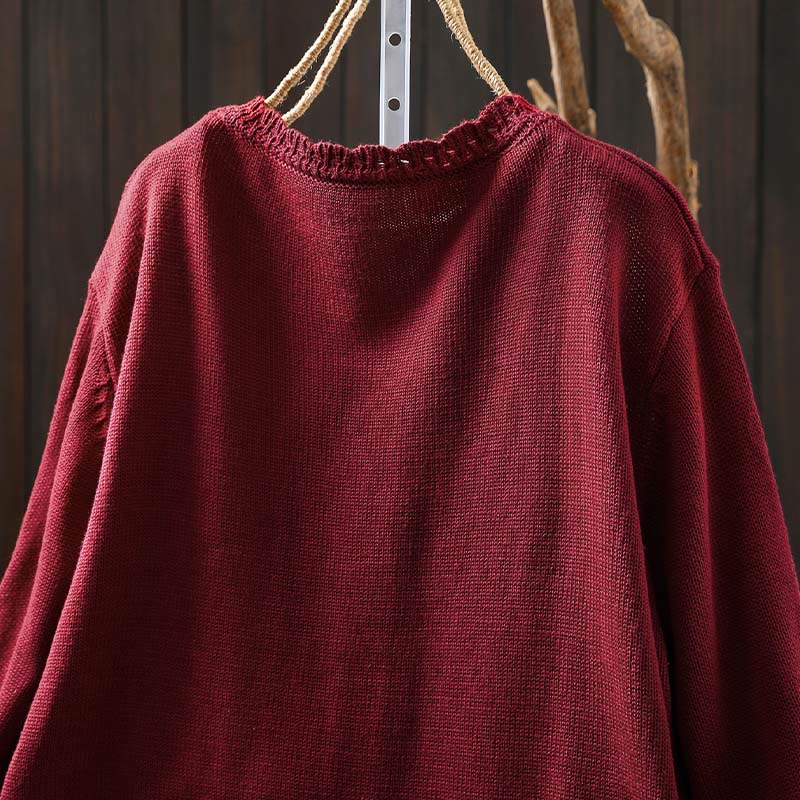 Gilet cardigan en coton à manches longues pour femme, orné de boutons en dentelle et de Buddha Stones , avec poches - image 4