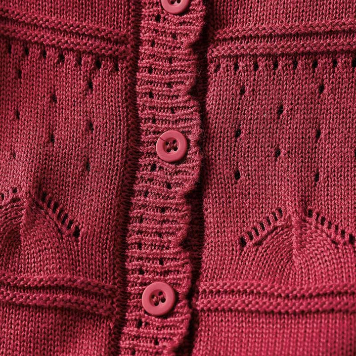 Gilet cardigan en coton à manches longues pour femme, orné de boutons en dentelle et de Buddha Stones , avec poches - image 6