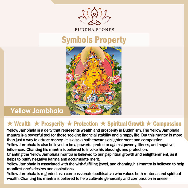 Collier pendentif en cuivre Jambhala jaune avec Buddha Stones, symbole de richesse et de prospérité - image 5