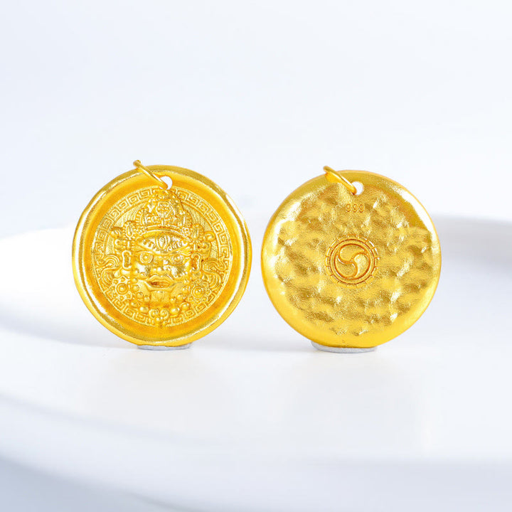 Collier pendentif en cuivre Jambhala jaune avec Buddha Stones, symbole de richesse et de prospérité - image 7