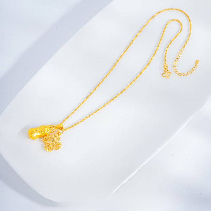 Collier pendentif croix Pixiu Dorje Vajra en laiton plaqué or 24 carats Buddha Stones - image 2