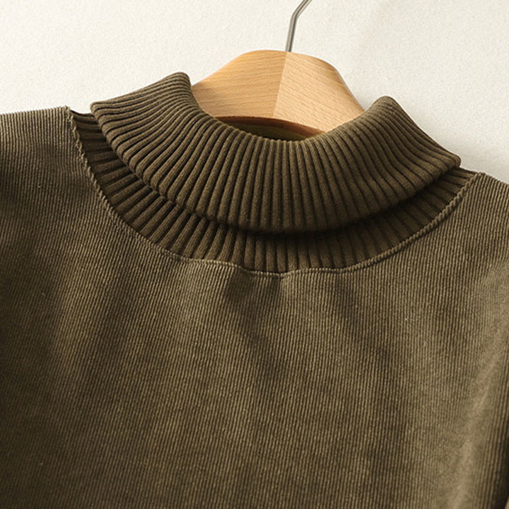 Robe midi d'hiver à col montant et manches longues en coton chaud pour femme, avec poches , Buddha Stones - image 17