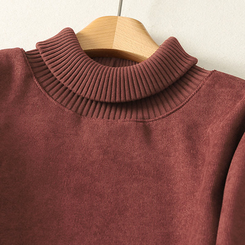 Robe midi d'hiver à col montant et manches longues en coton chaud pour femme, avec poches , Buddha Stones - image 8