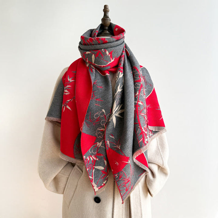 Écharpe-châle douillette en bambou à motif de pivoines et de pierres de Buddha Stones - image 6