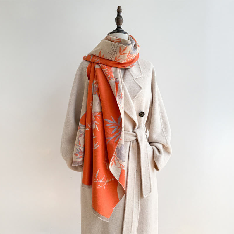 Écharpe-châle douillette en bambou à motif de pivoines et de pierres de Buddha Stones - image 10