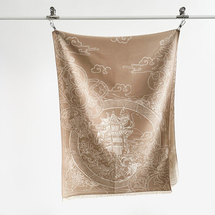 Écharpe-châle douillette à motif de Buddha Stones koi, de fleurs et de vagues - image 16