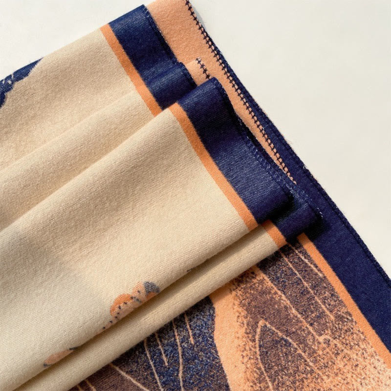 Écharpe-châle douce à motif de Buddha Stones, de fleurs de lotus et de feuilles de montagne hivernales - image 16