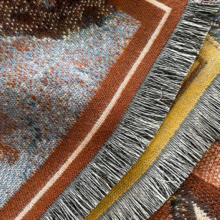 Écharpe-châle chaude et confortable avec motif de Buddha Stones, de fleurs de magnolia blanches d'hiver et de petits oiseaux. - image 14