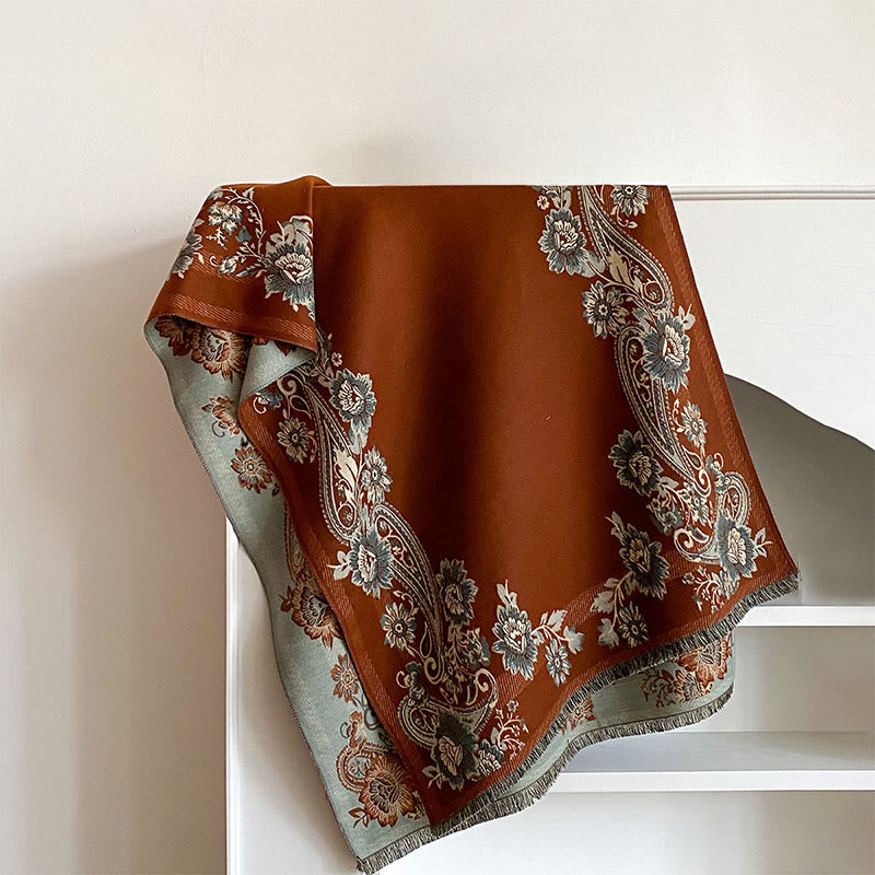 Écharpe-châle chaude et confortable à motif de vignes de fleurs de cajou et de Buddha Stones - image 1
