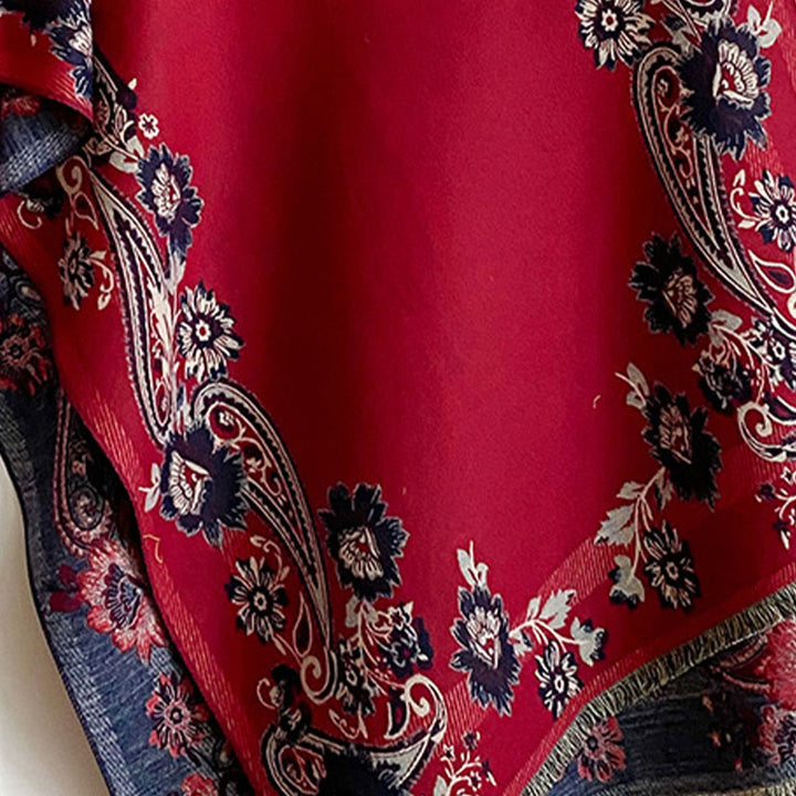 Écharpe-châle chaude et confortable à motif de vignes de fleurs de cajou et de Buddha Stones - image 7