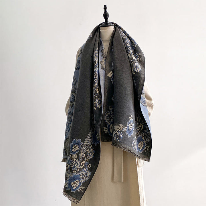 Écharpe-châle chaude et confortable à motif de vignes de fleurs de cajou et de Buddha Stones - image 10