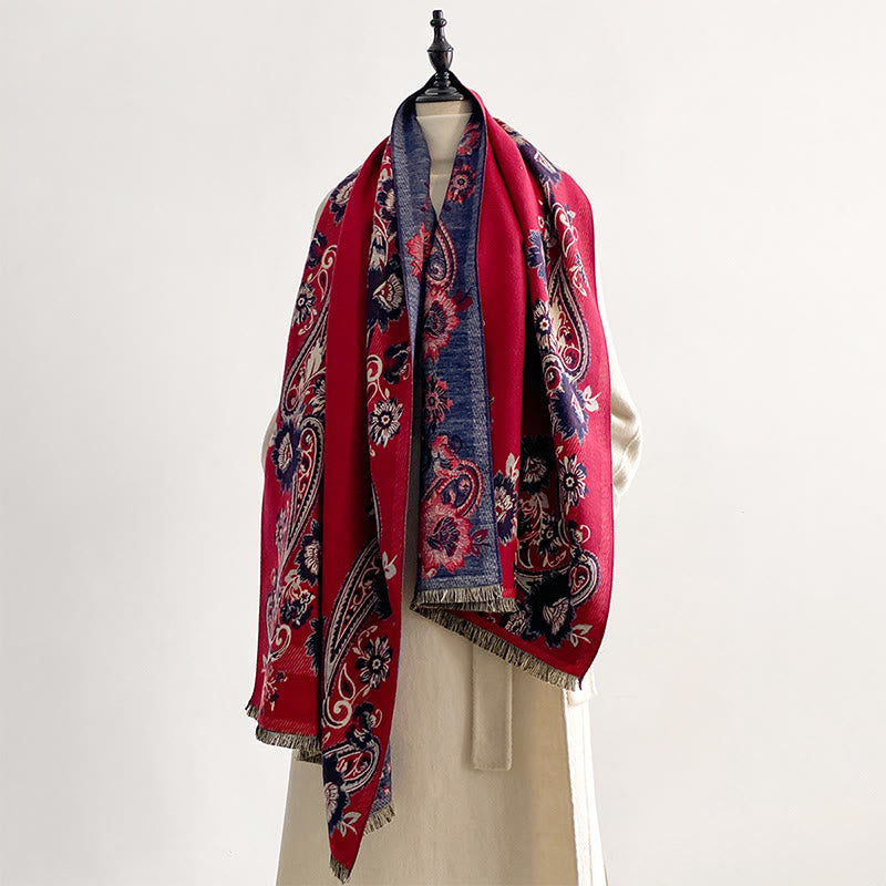 Écharpe-châle chaude et confortable à motif de vignes de fleurs de cajou et de Buddha Stones - image 6