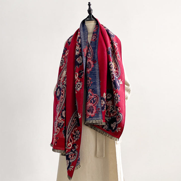 Écharpe-châle chaude et confortable à motif de vignes de fleurs de cajou et de Buddha Stones - image 6