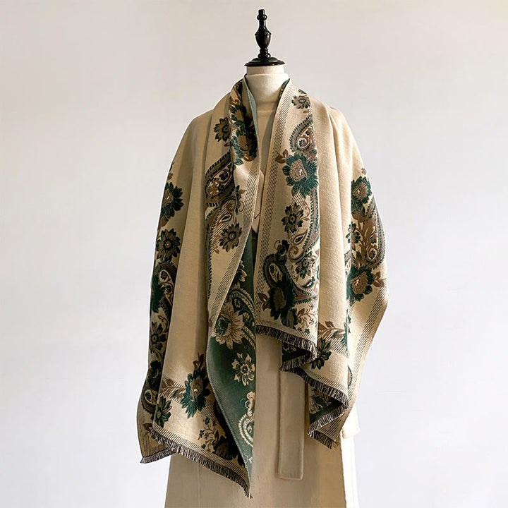 Écharpe-châle chaude et confortable à motif de vignes de fleurs de cajou et de Buddha Stones - image 15