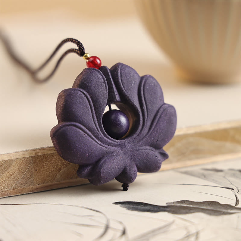 Buddha Stones, Masque de Renard, Papillon, Taotie, Boucle de Paix, Collier Pendentif Fortune - Fleur - image 6