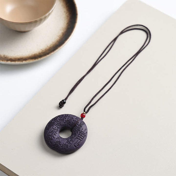 Buddha Stones, Masque de Renard, Papillon, Taotie, Boucle de Paix, Collier Pendentif Fortune - Boucle de la paix - image 18