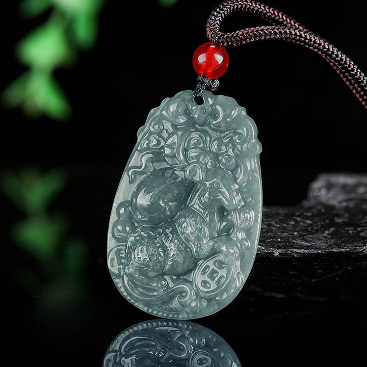 Collier pendentif en corde porte-bonheur en jade avec Buddha Stones et signe du zodiaque chinois, année du cheval - image 7