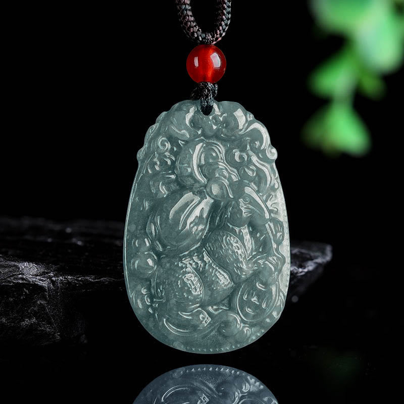 Collier pendentif en corde porte-bonheur en jade avec Buddha Stones et signe du zodiaque chinois, année du cheval - image 8