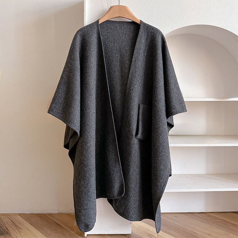 Écharpe-châle fendue chaude et confortable, couleur unie , Buddha Stones - image 18