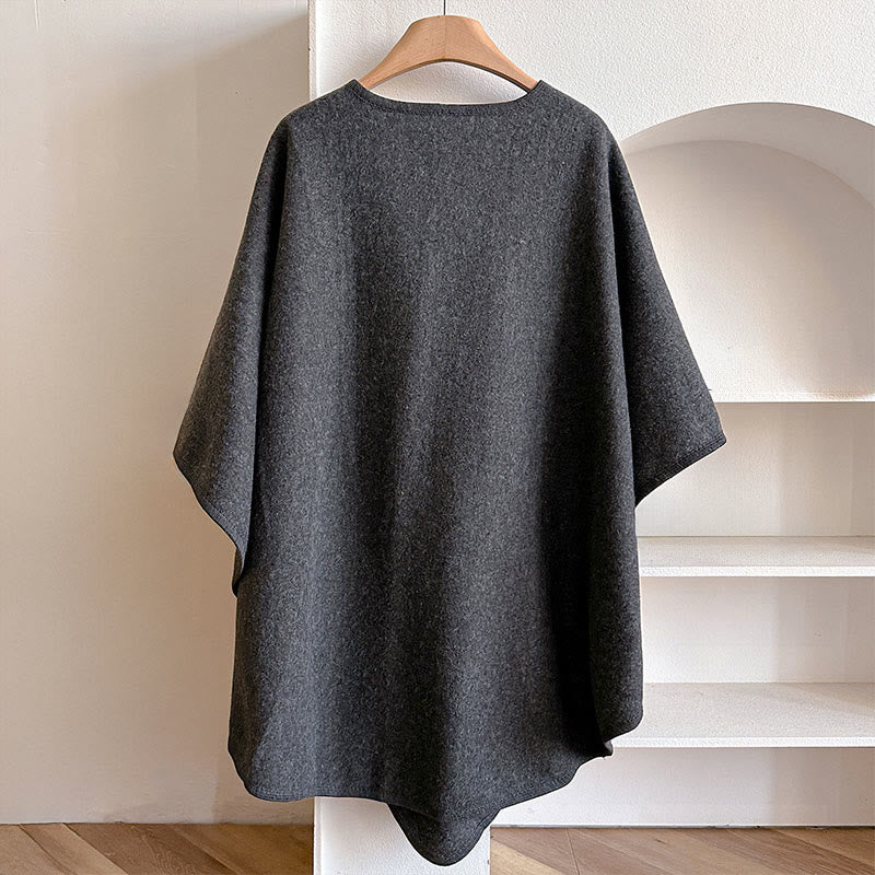 Écharpe-châle fendue chaude et confortable, couleur unie , Buddha Stones - image 19