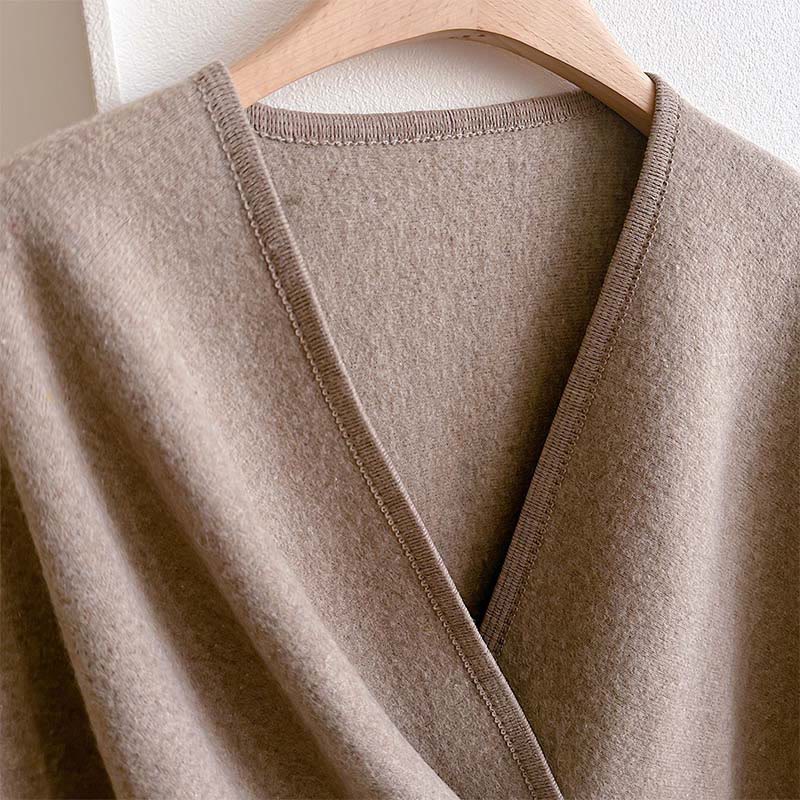 Écharpe-châle fendue chaude et confortable, couleur unie , Buddha Stones - image 2