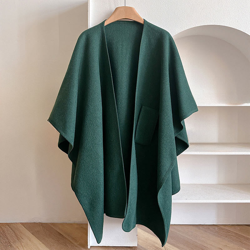 Écharpe-châle fendue chaude et confortable, couleur unie , Buddha Stones - image 8