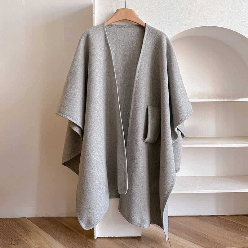 Écharpe-châle fendue chaude et confortable, couleur unie , Buddha Stones - image 13