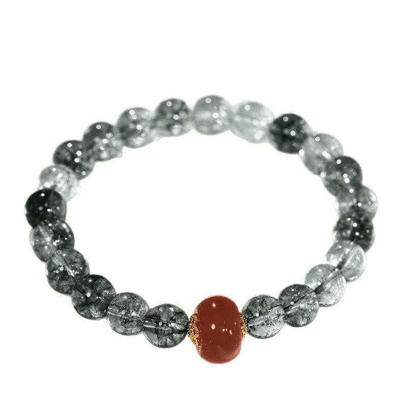 Bracelet positif en agate rouge fantôme verte et Buddha Stones - image 8