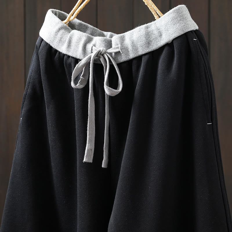 Pantalon en coton uni à blocs de couleur Buddha Stones Fall pour femme, avec poches - image 15