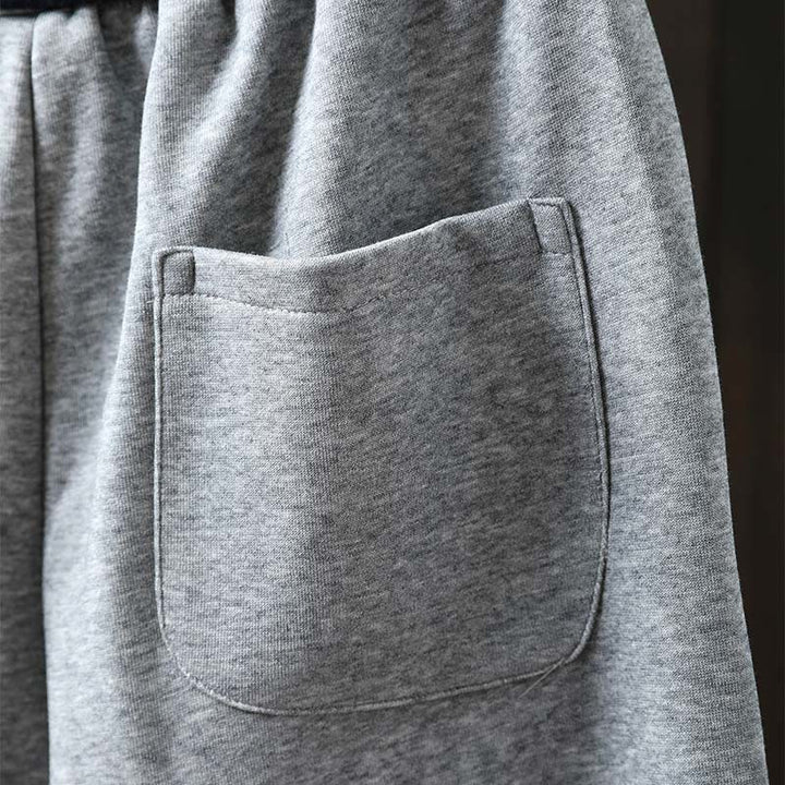 Pantalon en coton uni à blocs de couleur Buddha Stones Fall pour femme, avec poches - image 9