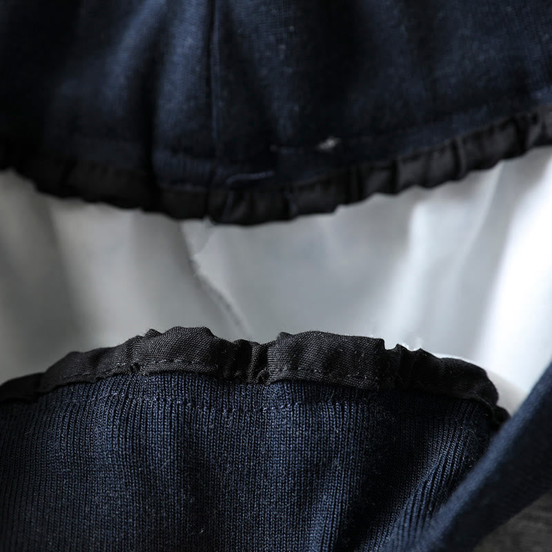 Pantalon en coton uni à blocs de couleur Buddha Stones Fall pour femme, avec poches - image 10