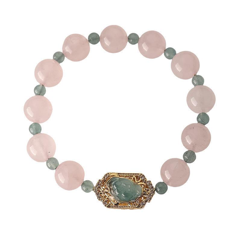 Bracelet de bienveillance en quartz rose et jade de Buddha Stones - image 4