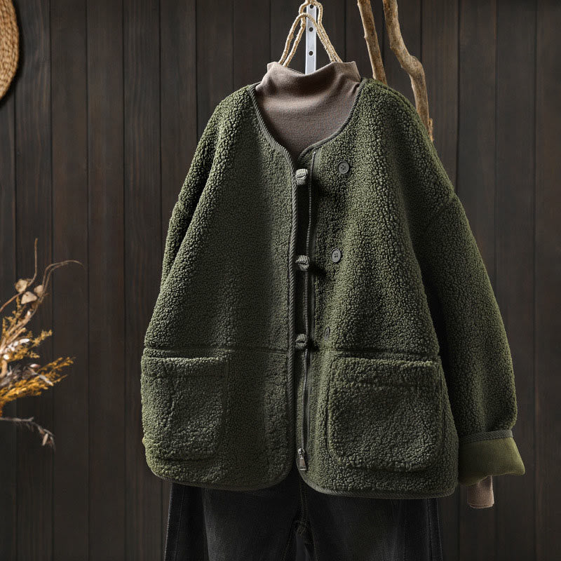 Veste d'hiver chaude en coton à manches longues avec fermeture éclair et boutons , Buddha Stones et dotée de poches. - Vert - US4-6，UK/AU8-10，EU36-38 (F) - image 19