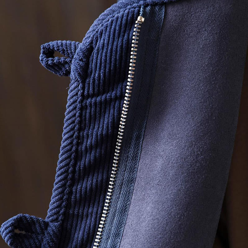 Veste d'hiver chaude en coton à manches longues avec fermeture éclair et boutons , Buddha Stones et dotée de poches. - image 11