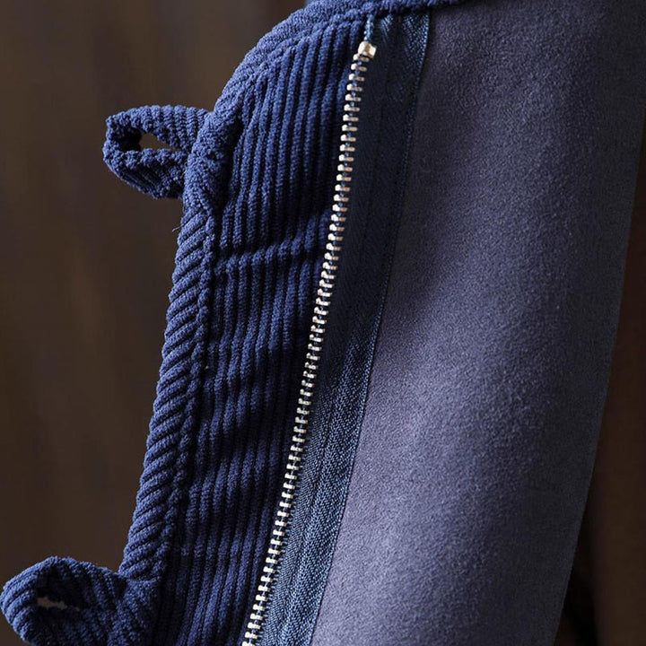 Veste d'hiver chaude en coton à manches longues avec fermeture éclair et boutons , Buddha Stones et dotée de poches. - image 11